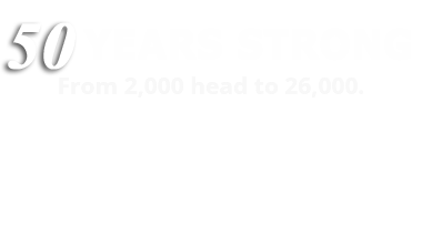 47 YEARS STRONG
From 2,000 head to 26,000. 